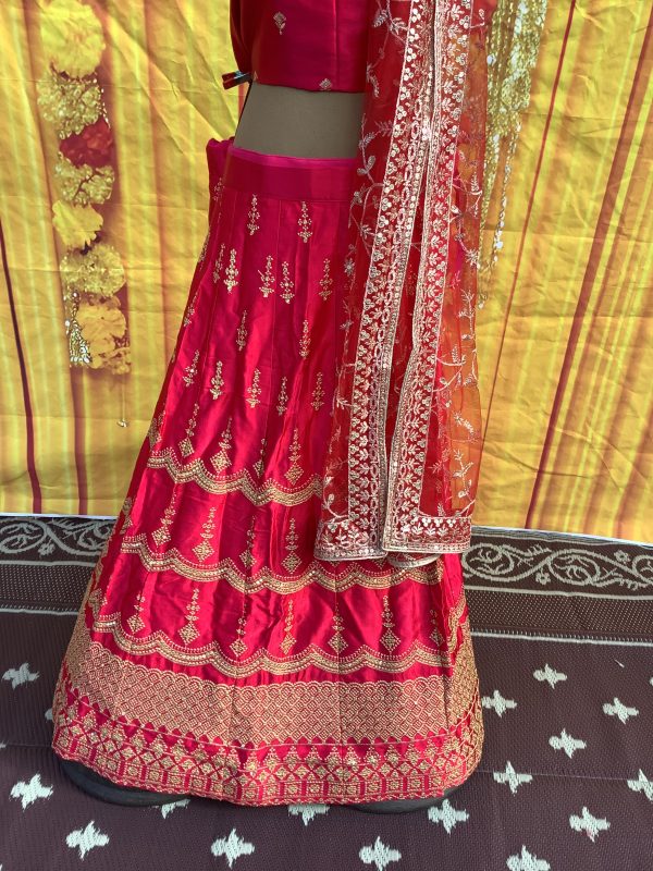 Rose Pink Curve Lehenga Set - Image 3