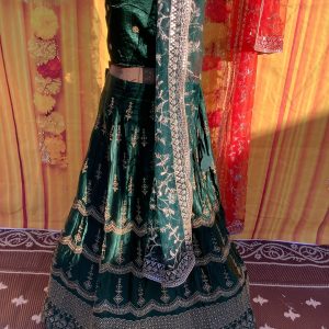 green-curve-lehenga-set