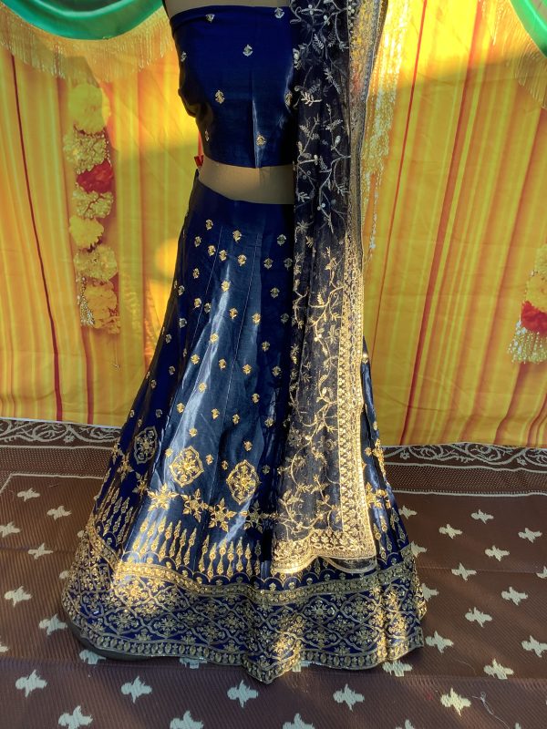 Blue Zari Lehenga Set - Image 2