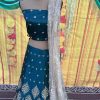 Teal Embroidered Lehenga Set - Image 3
