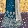 Teal Embroidered Lehenga Set - Image 2