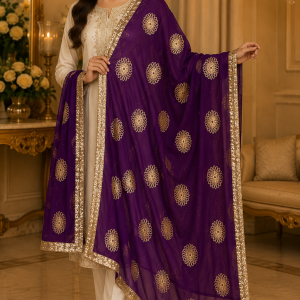 purple dupatta
