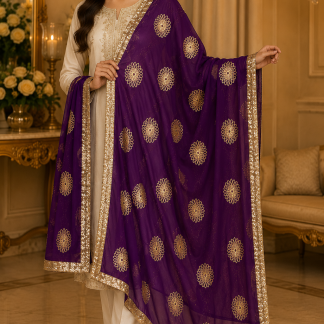 purple dupatta