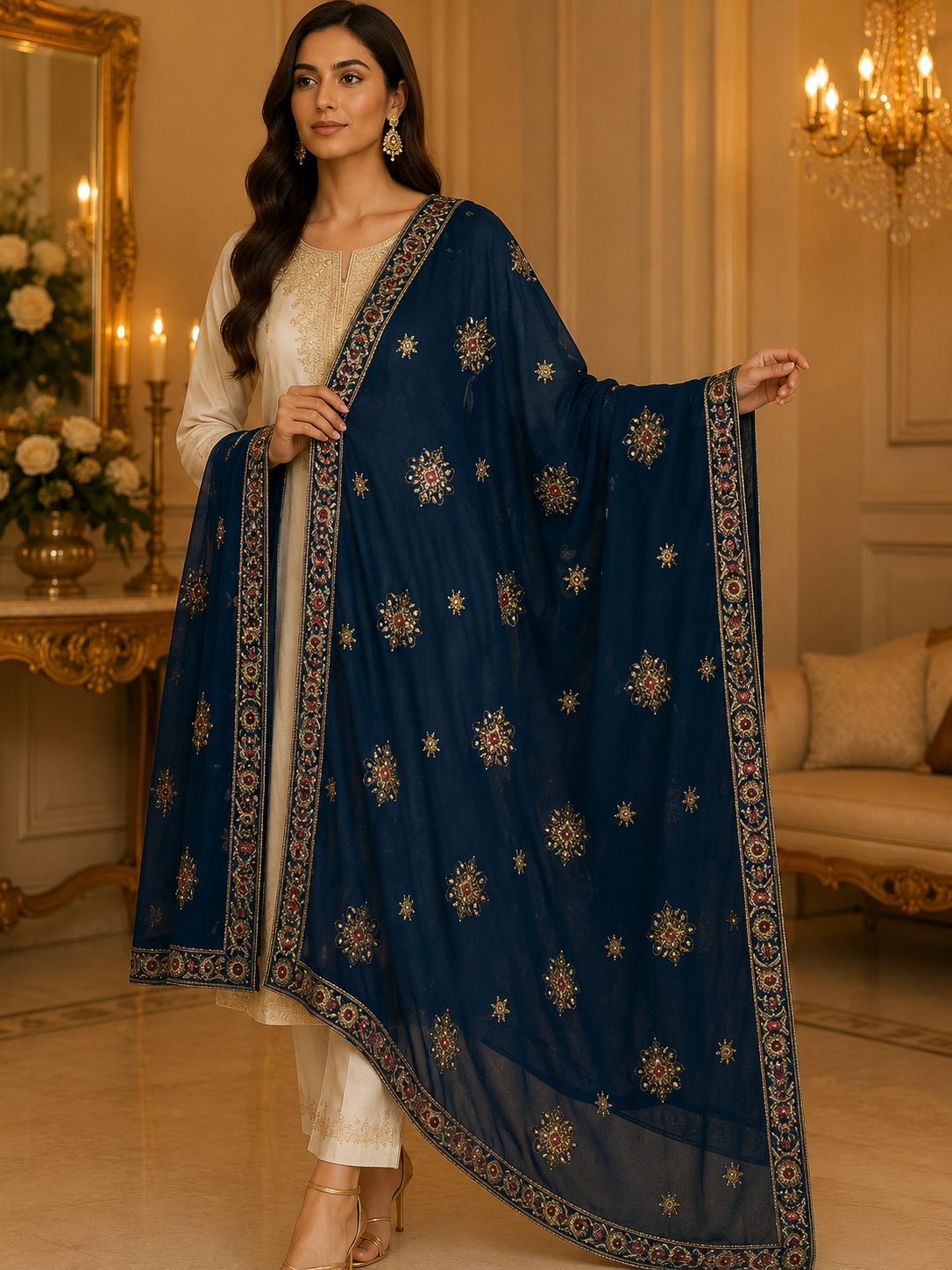 teal dupatta