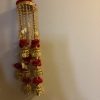 Red Floral Kaleera with Pearls - Image 2