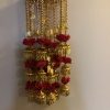 Red Floral Kaleera with Pearls - Image 3