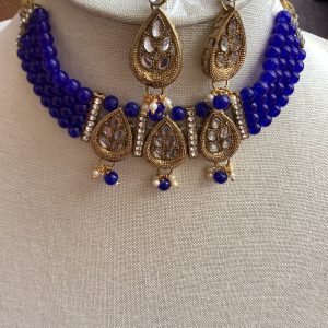 royal-blue-beaded-necklace-set