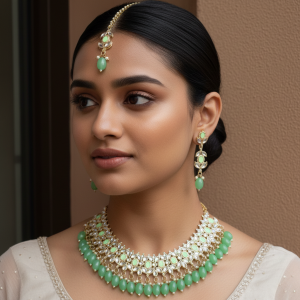 green-beaded-necklace-set