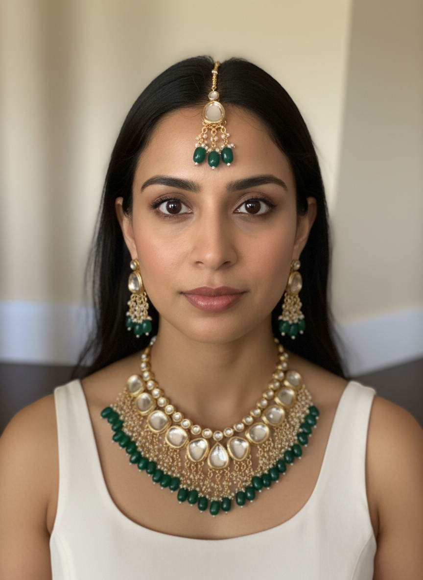 green-faux-kundan-necklace-set