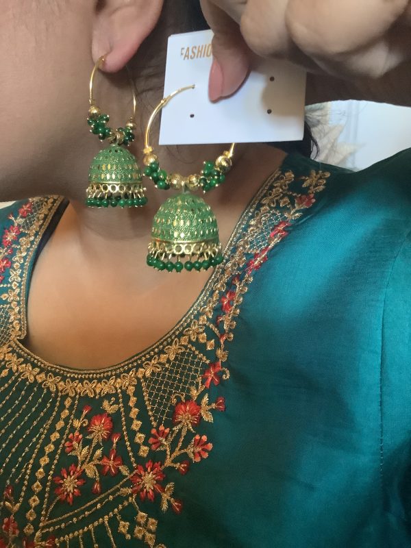 green-beaded-hoop-jhumka