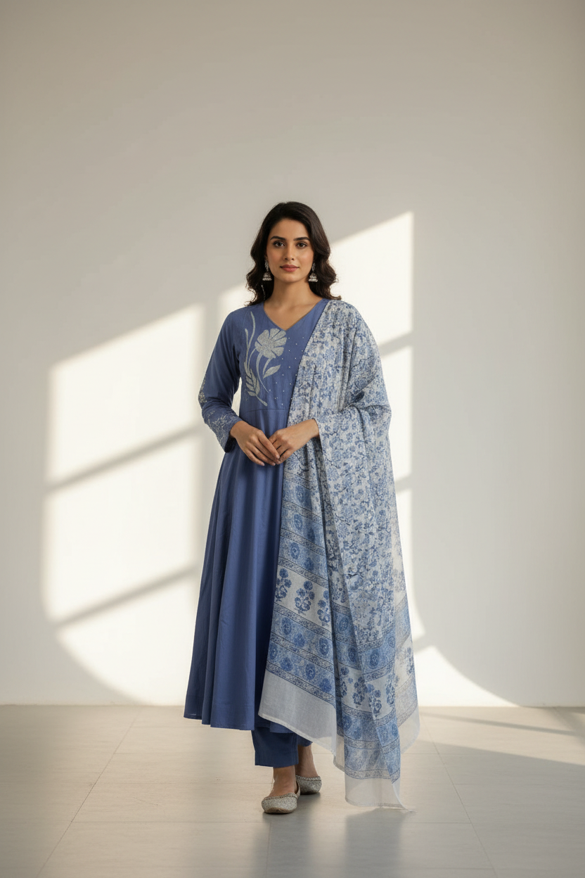 blue-cotton-kurti