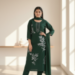green-silk-kurti-set