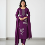 purple-silk-kurti-set