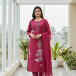 red-silk-kurti-dress