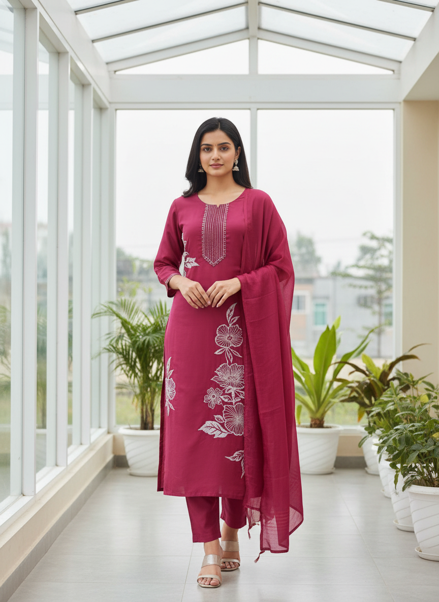 red-silk-kurti-dress