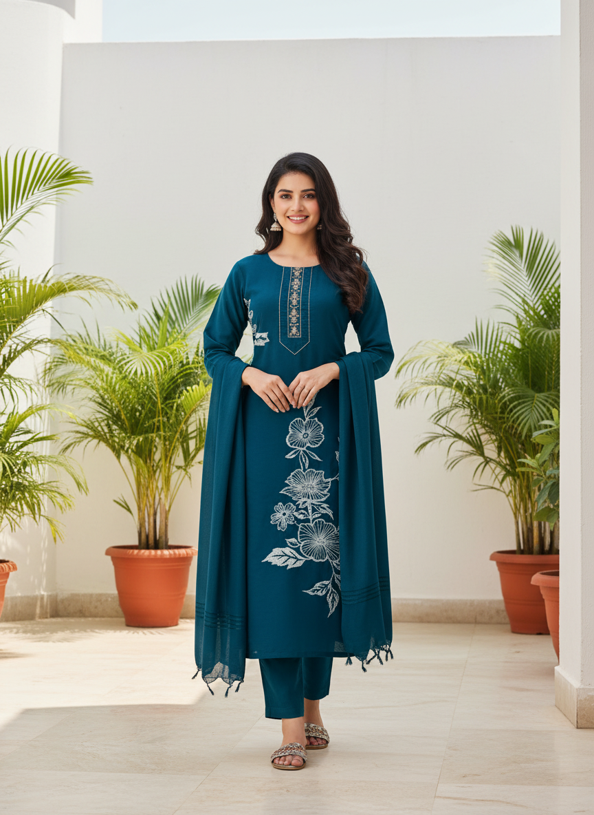 teal-silk-kurti-dresses