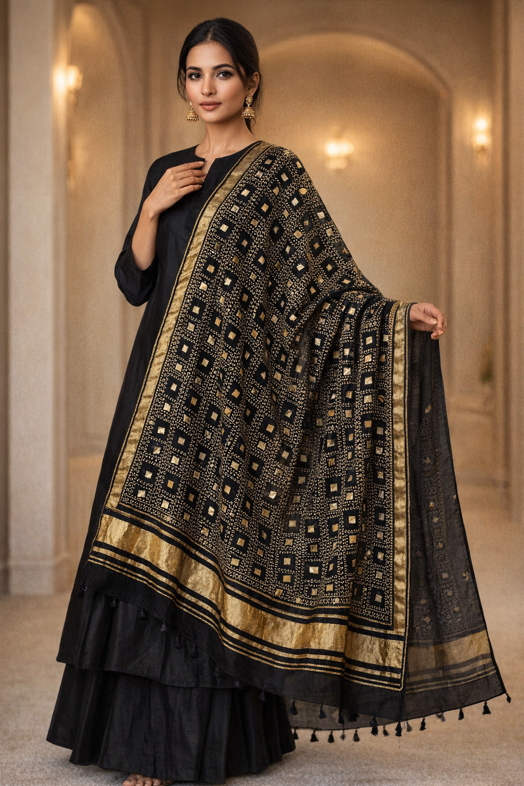 black-bandhani-dupatta