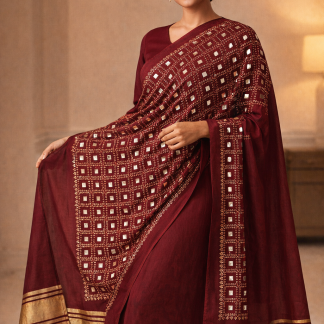 burgundy-bandhani-dupatta