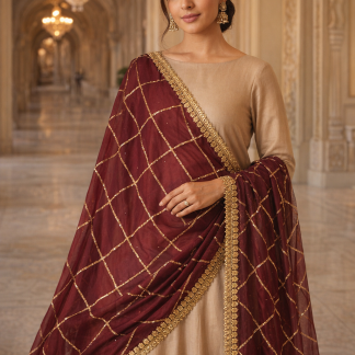 burgundy-sequin-dupatta