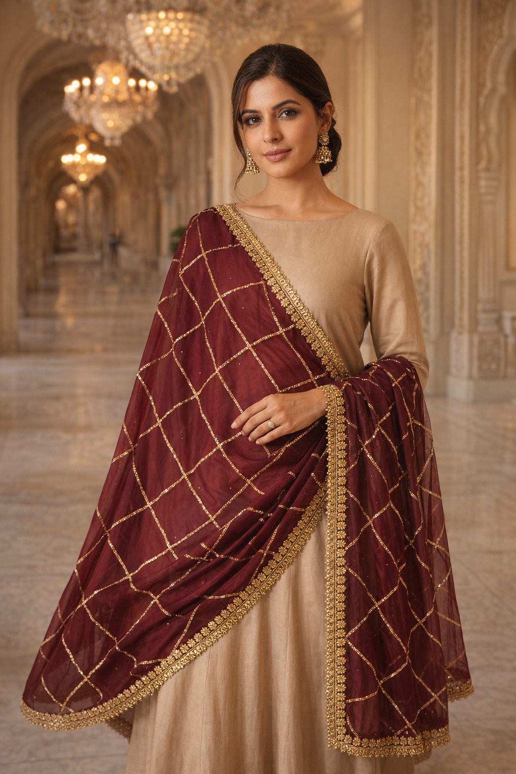 burgundy-sequin-dupatta