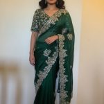 green-saree