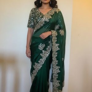 green-saree