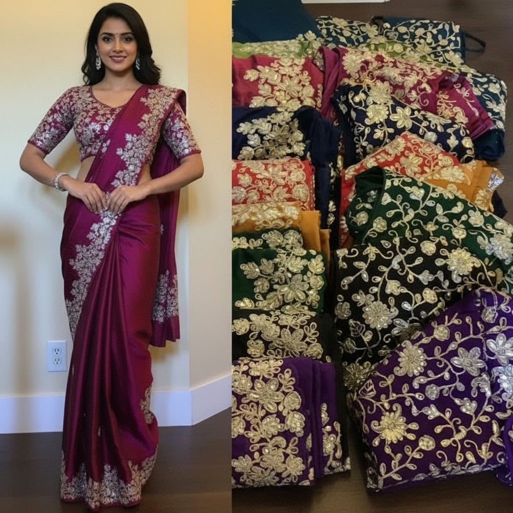 magenta-saree