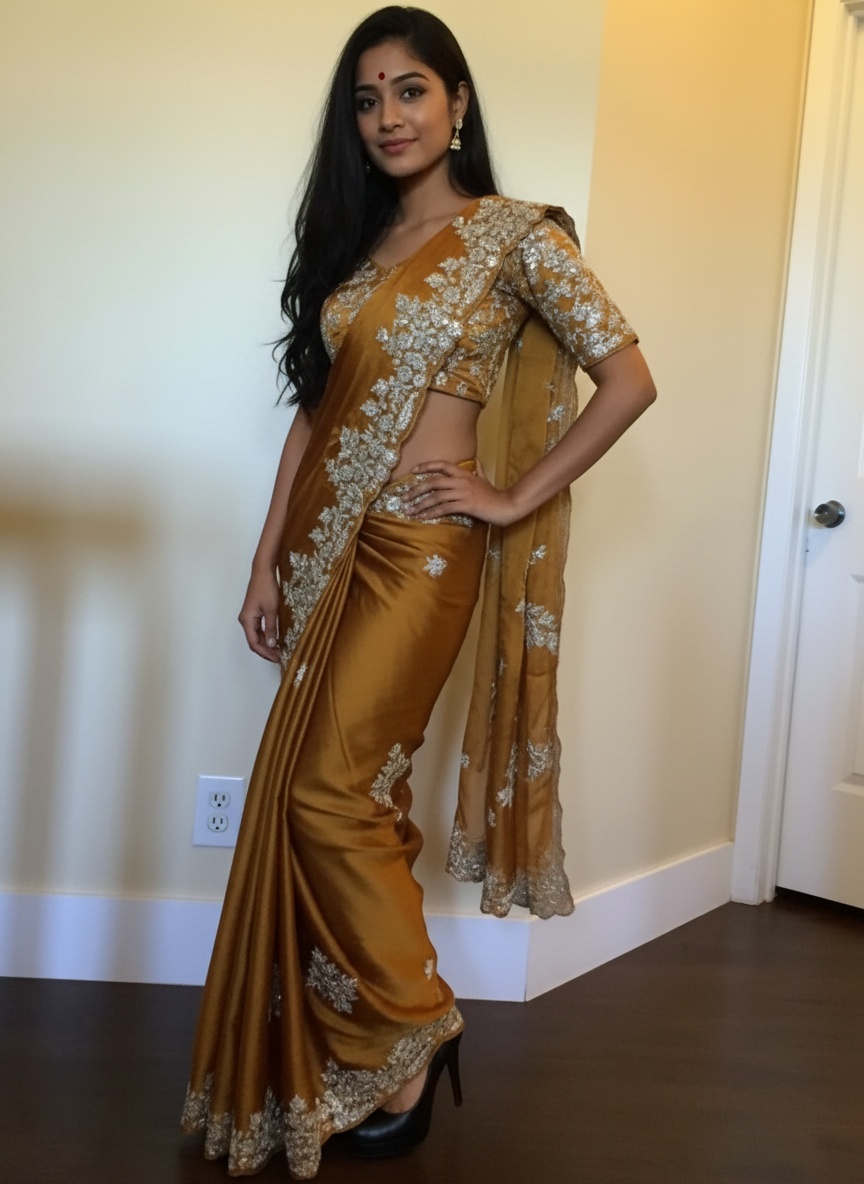 mustard-saree
