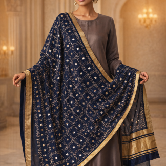 navy-gold-dupatta