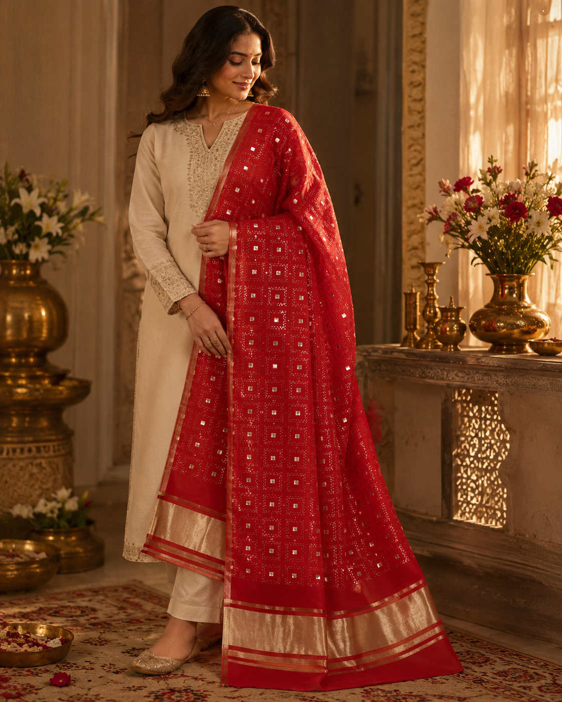 red-gold-dupatta