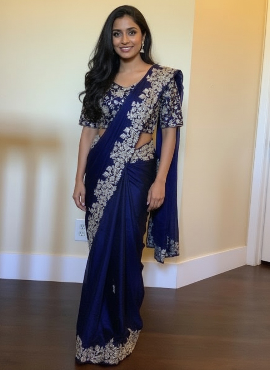 royal-blue-saree