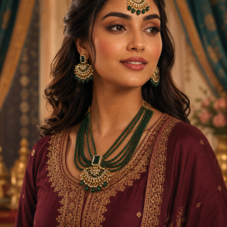 Green-Beaded-Necklace-Set