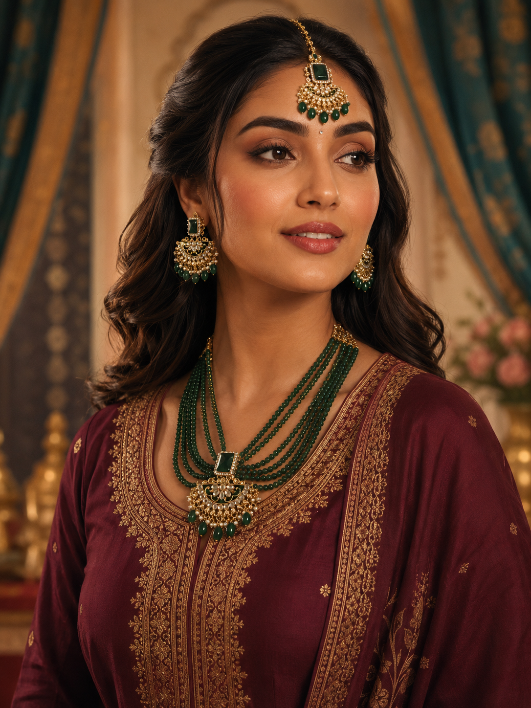 Green-Beaded-Necklace-Set