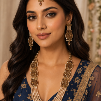 champagne-saree-necklace-set