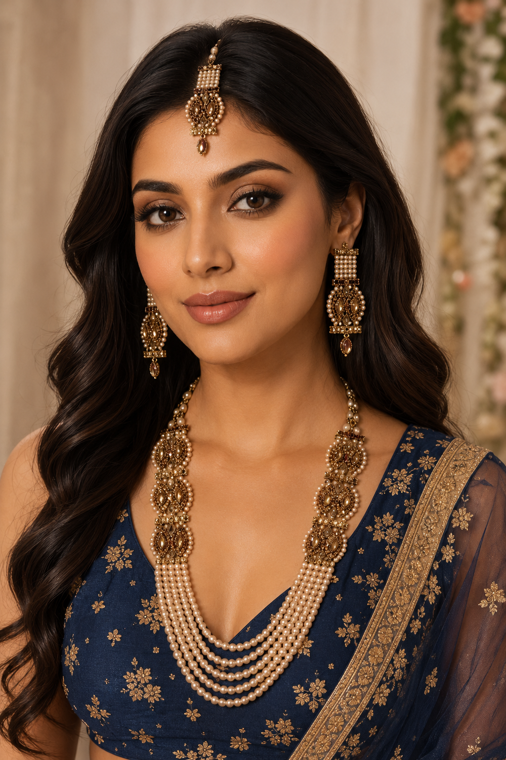 champagne-saree-necklace-set