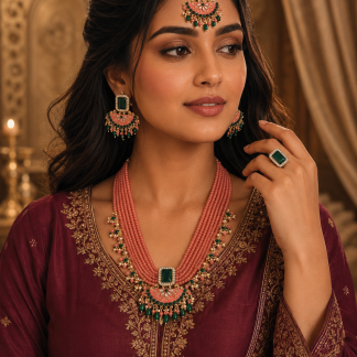 peach-and-green-necklace-set