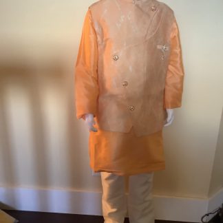 kids-peach-monochromatic-modi-kurta-pajama-set