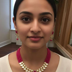 Pink Choker Necklace Set