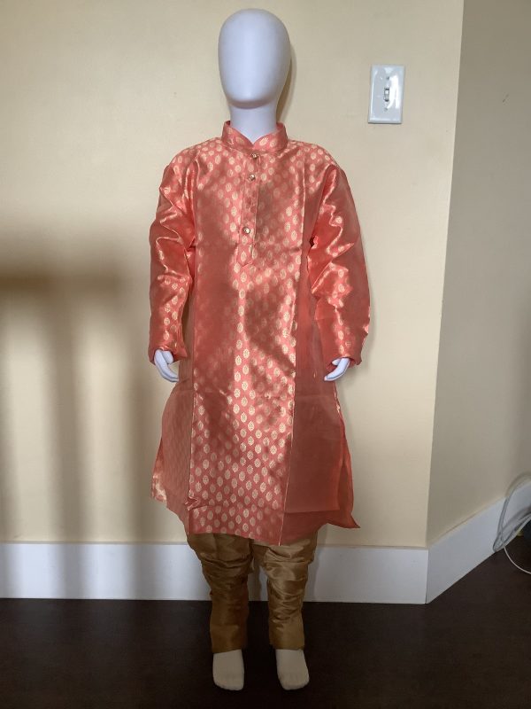 salmon-and-gold-kurta-pajama-set