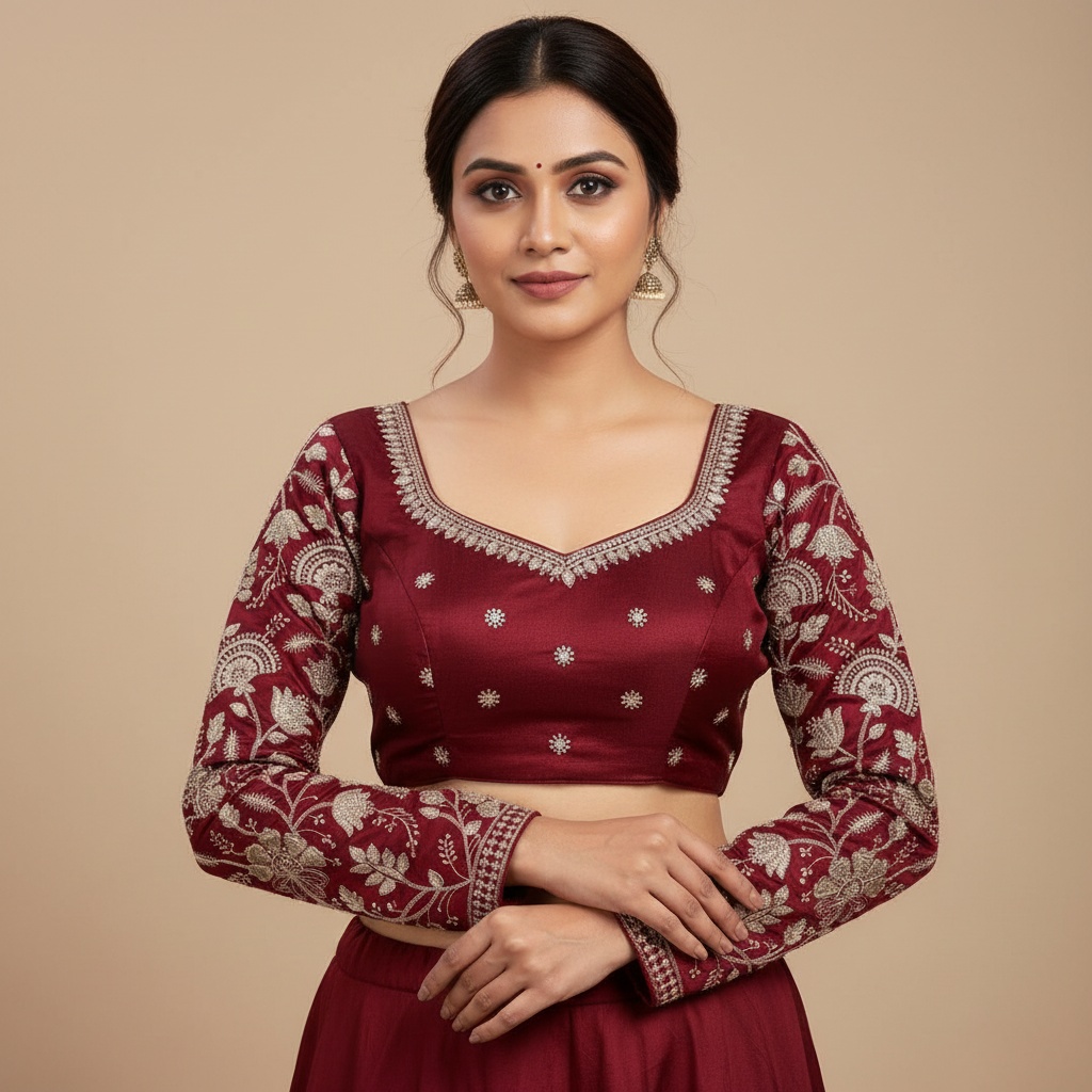 Silk Embroidered Blouse for Women Designer Wedding & Festive Wear