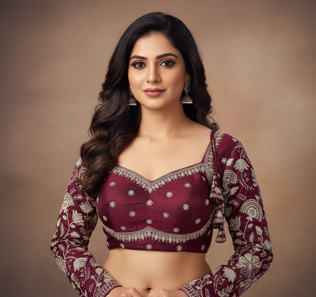 Silk Embroidered Blouse for Women Designer Wedding Festive Wear