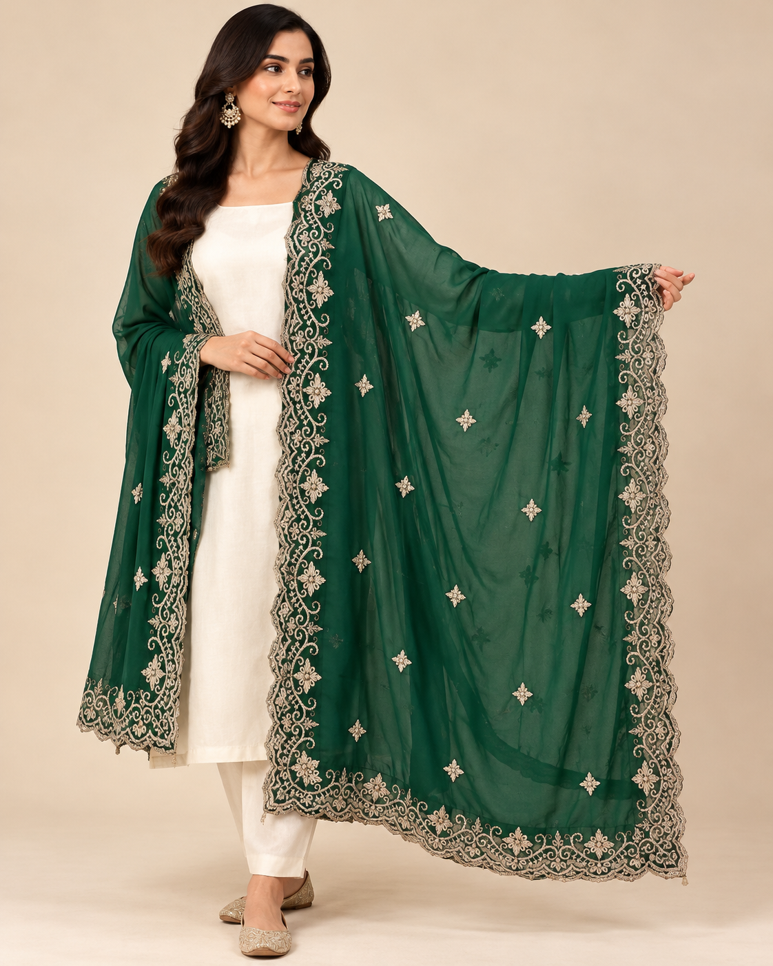 green-georgette-silk-dupatta