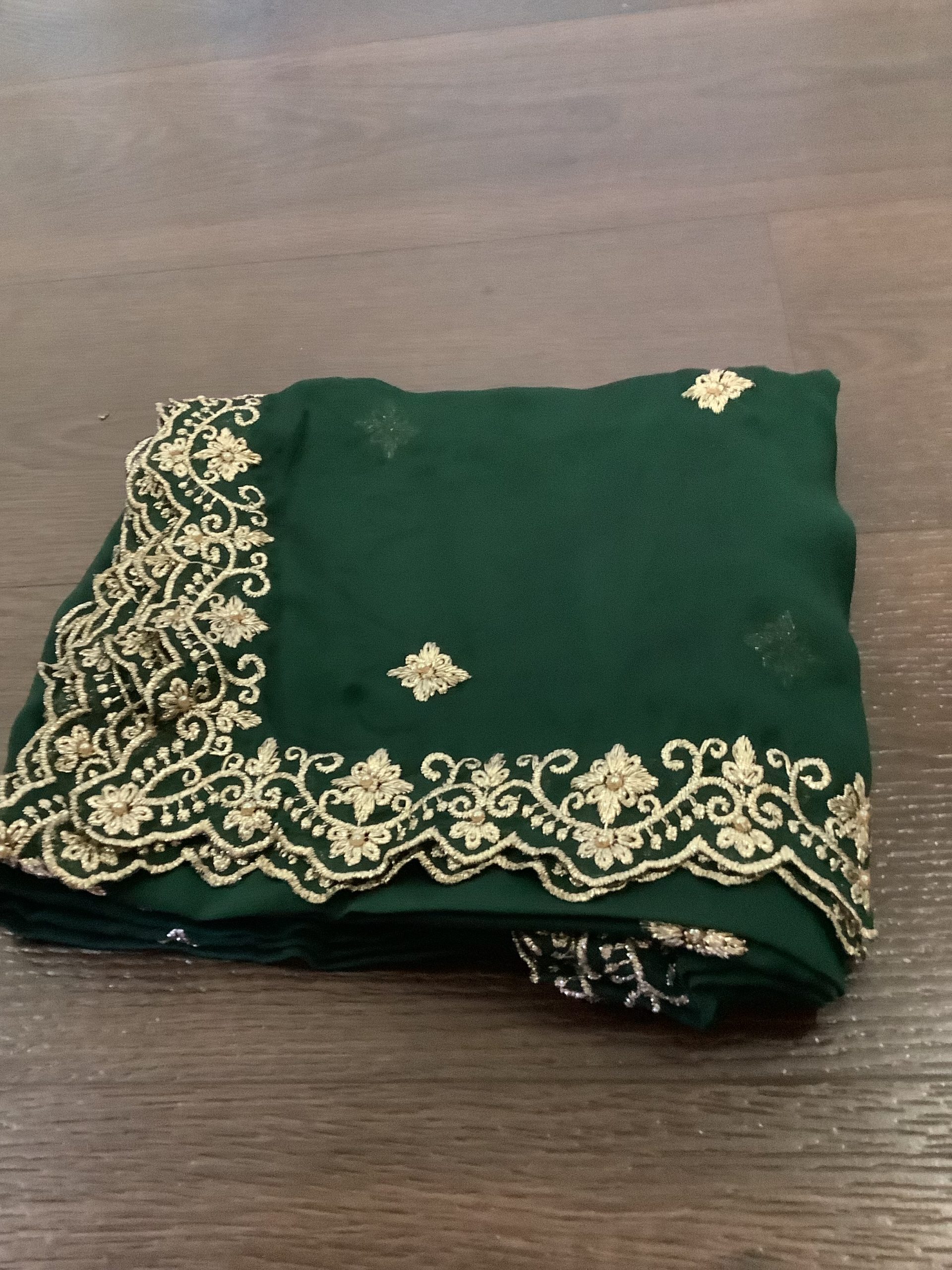 Green Georgette Silk Dupatta for Festive & Party Wear - Image 2